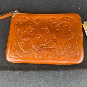 Cassini Tooled Wristlet By Patrica Nash with Crossbody Hardware